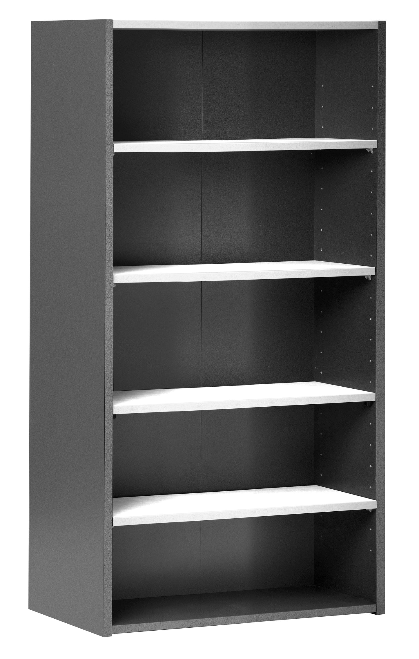 EMERGE OFFICE STORAGE CUPBOARD WITHOUT DOORS 900Wx1800Hx430D IRONSTONE FRAME WITH WHITE FINISH