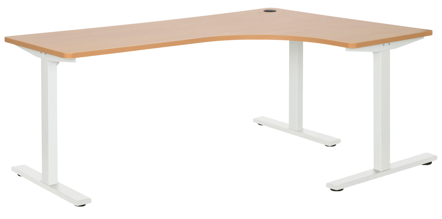 PULSE 1800x1200 RH METAL LEG WORKSTATION BEECH TOP AND WHITE METAL FRAME
