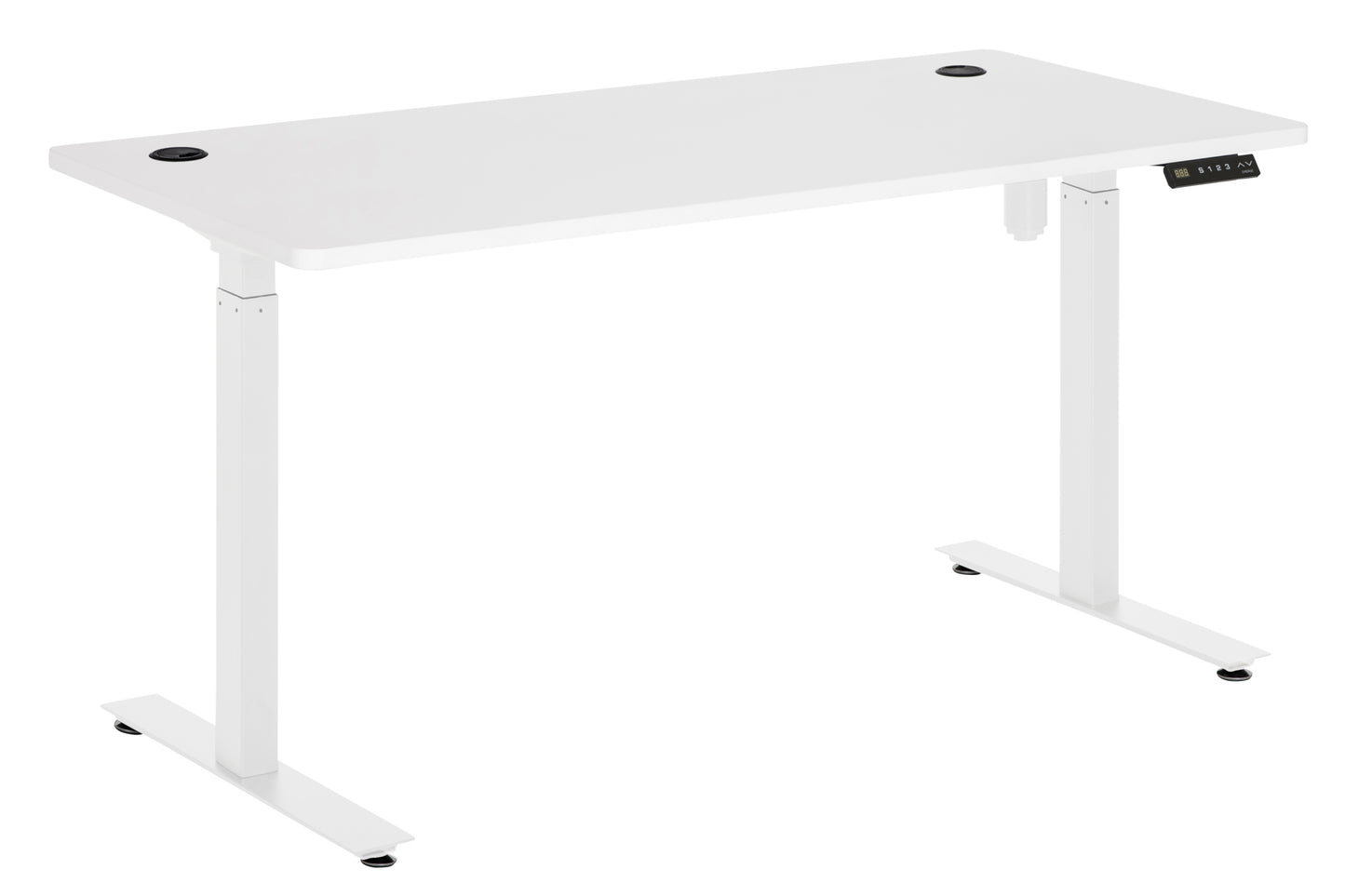 AMPLIFY SINGLE MOTOR HEIGHT ADJ DESK 1500X750 WHITE TOP WITH WHITE FRAME