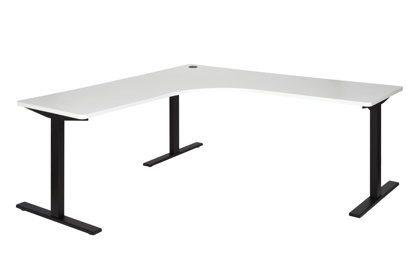 PULSE 1500x1500 WORKSTATION WHITE TOP WITH BLACK METAL FRAME