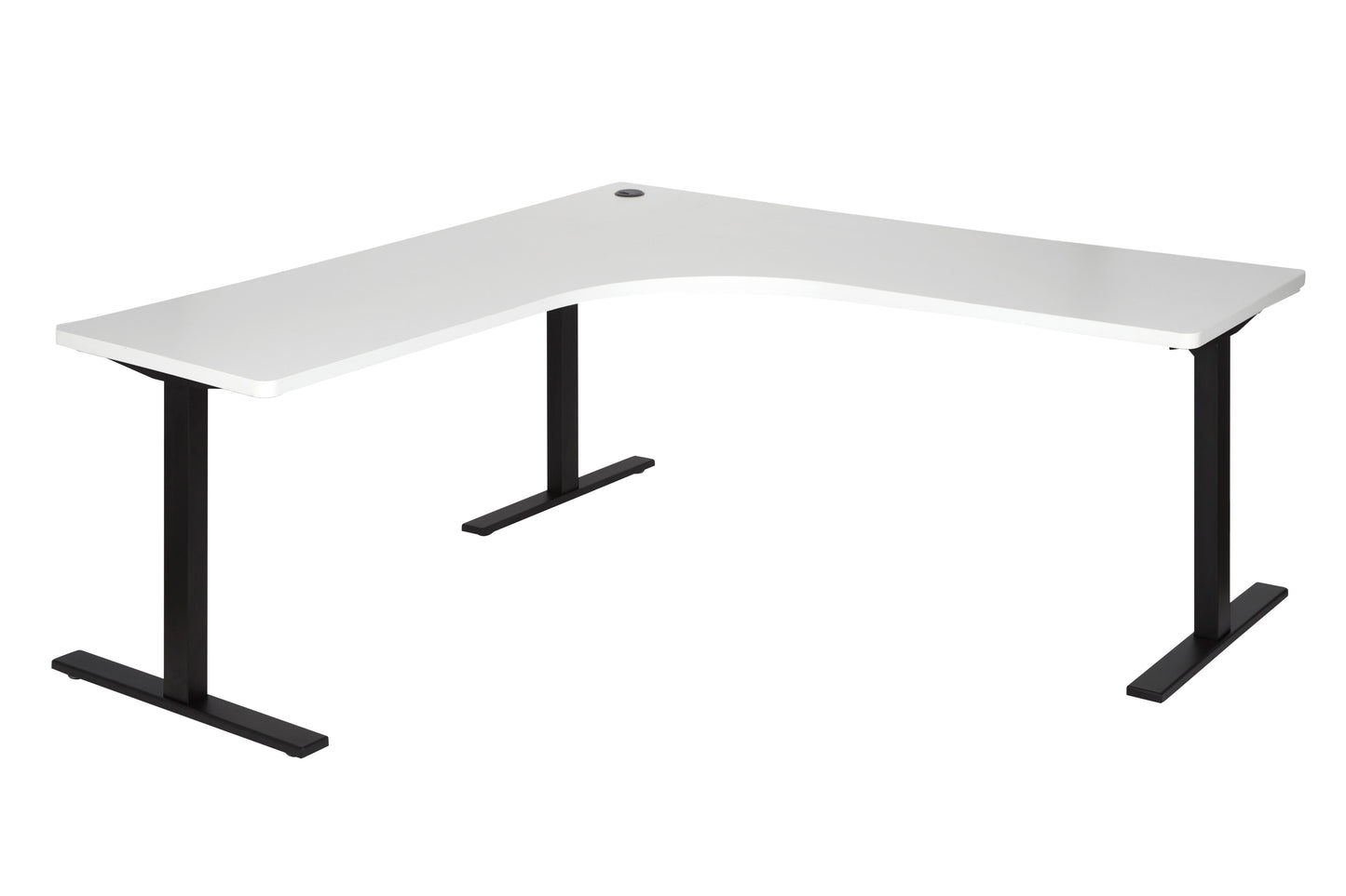 PULSE 1800x750 METAL LEG WORKSTATION WHITE TOP WITH BLACK METAL FRAME