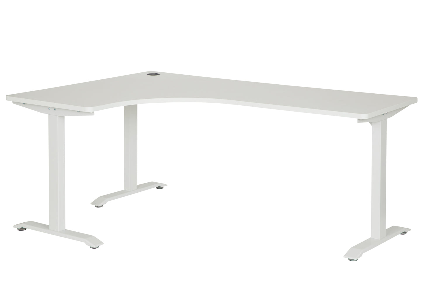 1800x1200x600 LH W/STATION WHITE TOP WITH WHITE METAL LEGS