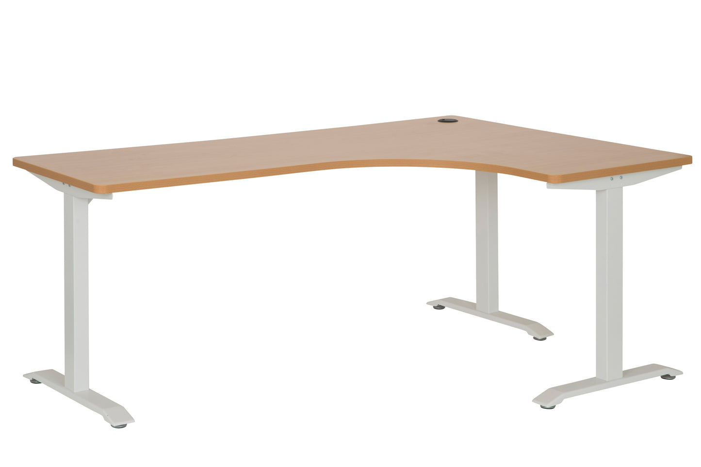 EMERGE 1800x1200 RIGHT HAND WORKSTATION WHITE METAL FRAME WITH BEECH TOP