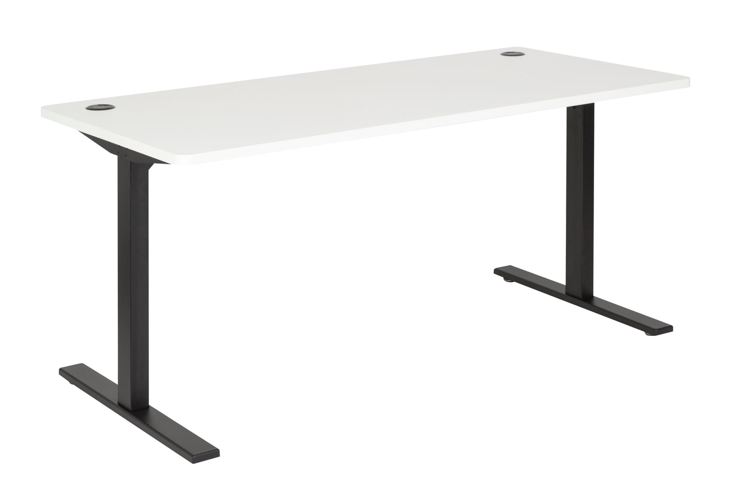 PULSE 1800 STRAIGHT DESK WHITE TOP WITH BLACK METAL FRAME
