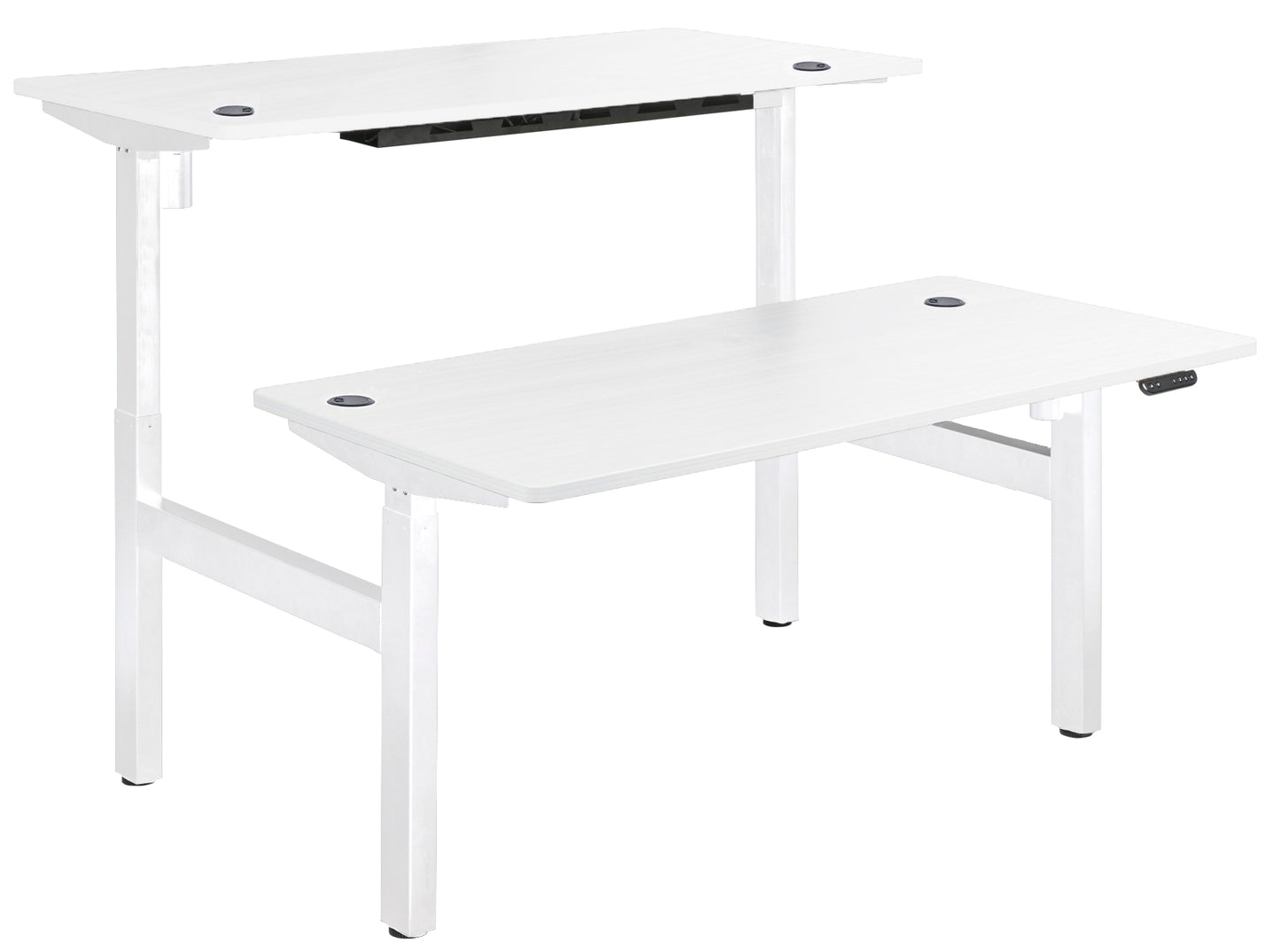 Height Adjustable Dual Motor Back to Back Desk White Legs White Top 1800w x 800d