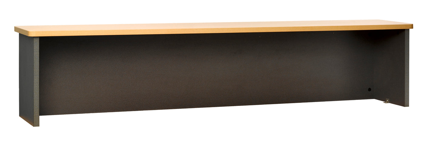 PULSE OFFICE HUTCH RECEPTION HOB FOR 1800W DESKS IRONSTONE FRAME WITH BEECH WORKTOP