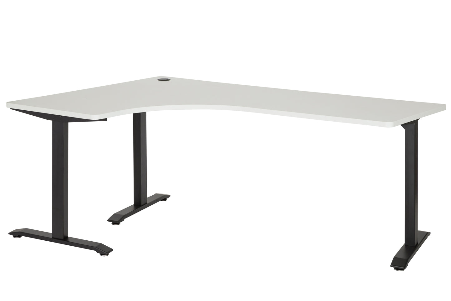1800x1200x600 LH W/STATION WHITE TOP WITH BLACK METAL LEGS