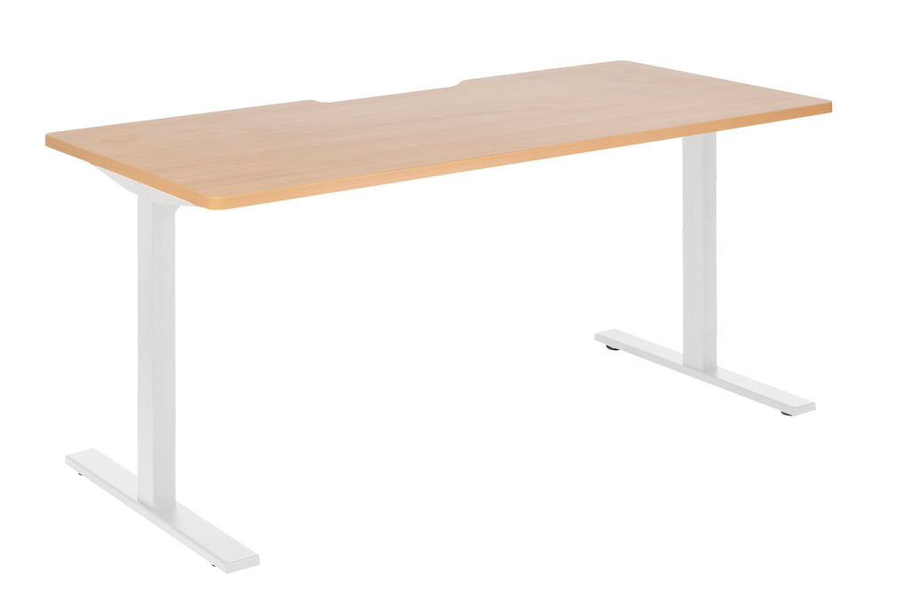 PULSE DESK 1800x800 SCALLOP BEECH TOP WHITE METAL FRAME