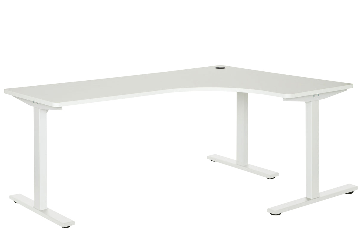 PULSE 1800x1200 RH METAL LEG WORKSTATION WHITE TOP AND WHITE METAL FRAME