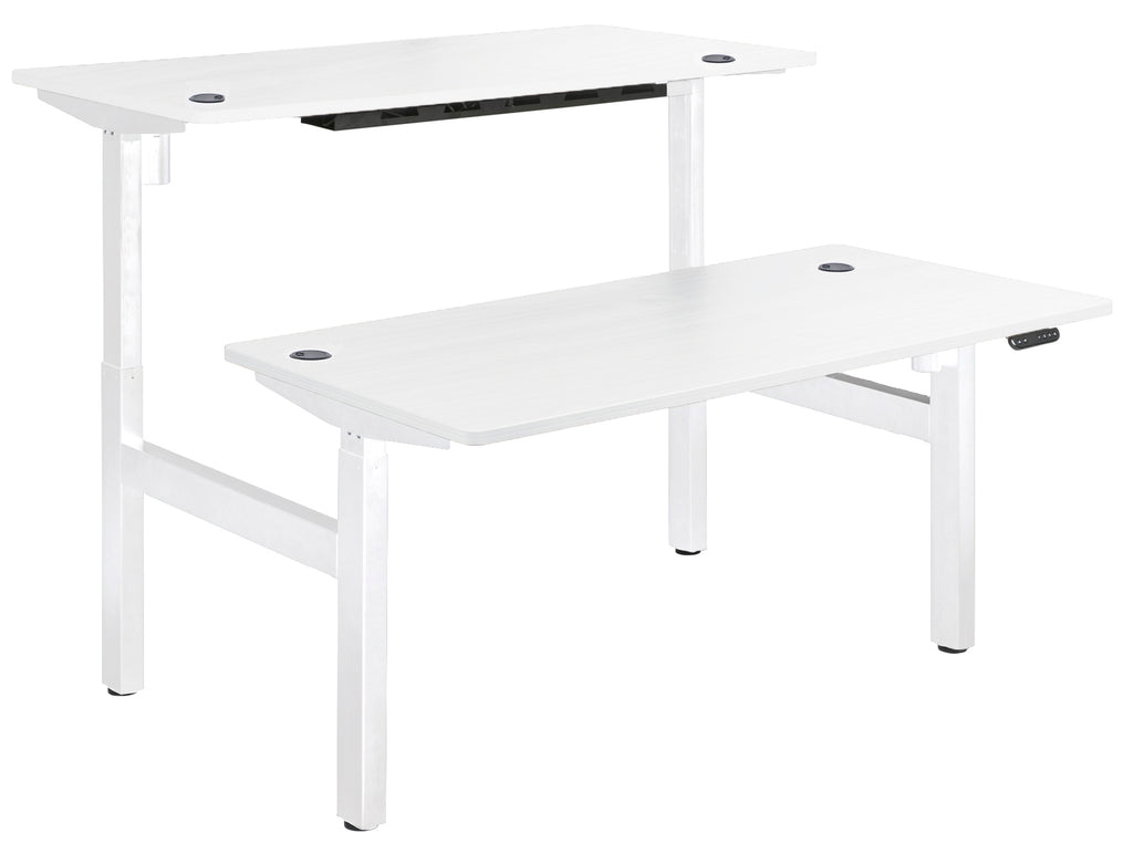 Height Adjustable Dual Motor Back to Back Desk 
White Legs White Top
1500w x 750d