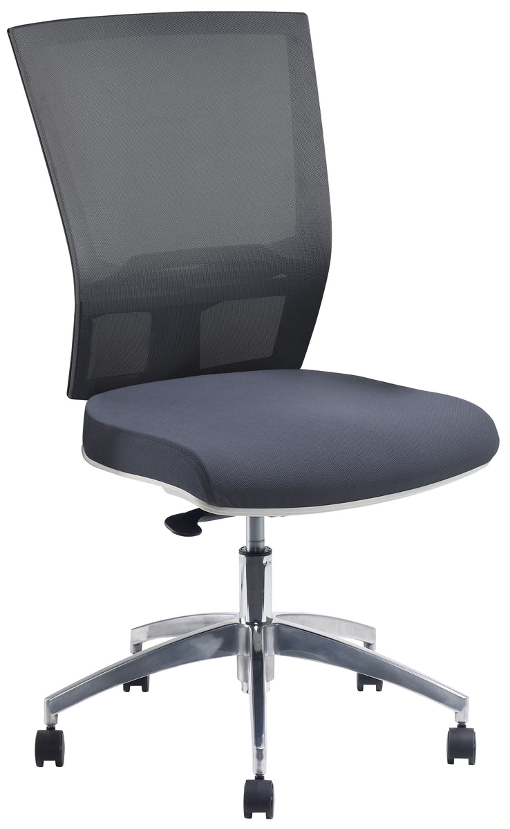 JasperJ Advance Air Plus White frame with a charcoal seat and base with alloy base
