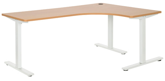 PULSE 1800x1200 RH METAL LEG WORKSTATION BEECH TOP AND WHITE METAL FRAME