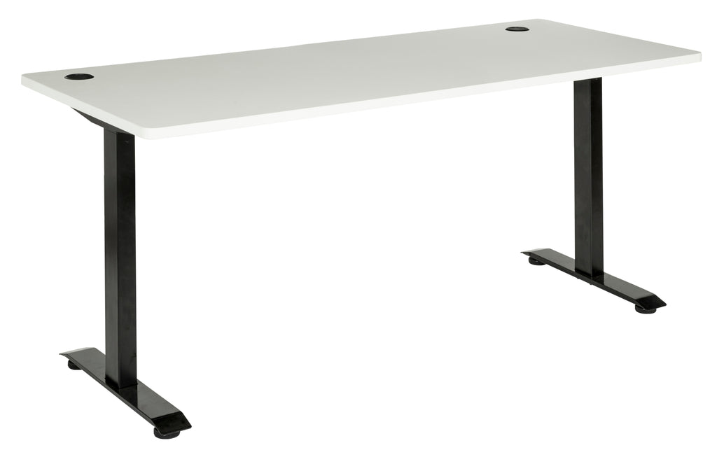 EMERGE STRAIGHT DESK 1800x800 WHITE TOP WITH BLACK METAL FRAME