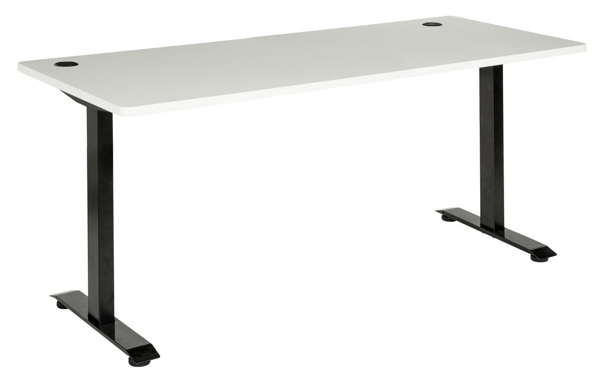 EMERGE 1800x800 STRAIGHT DESK WHITE TOP WITH BLACK METAL LEGS