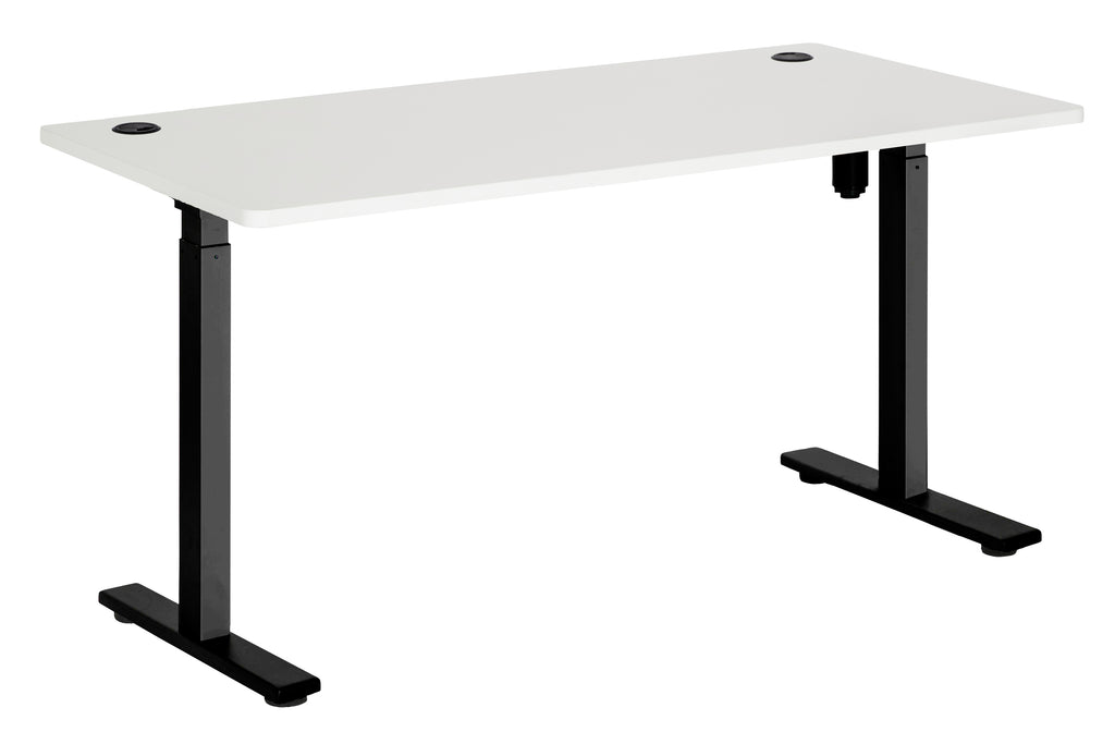 PULSE DUAL MOTOR 2 STAGE HEIGHT ADJ DESK 1800 BLACK FRAME WITH WHITE TOP