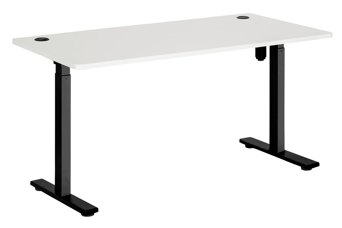 PULSE SINGLE MOTOR HEIGHT ADJ DESK 1800 BLACK FRAME WITH WHITE TOP