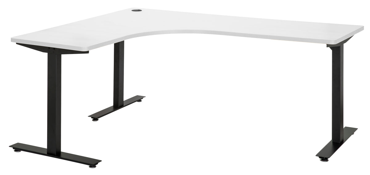 AMPLIFY 1200x1800 LH CORNER WORKSTATION WHITE TOP WITH BLACK METAL FRAME