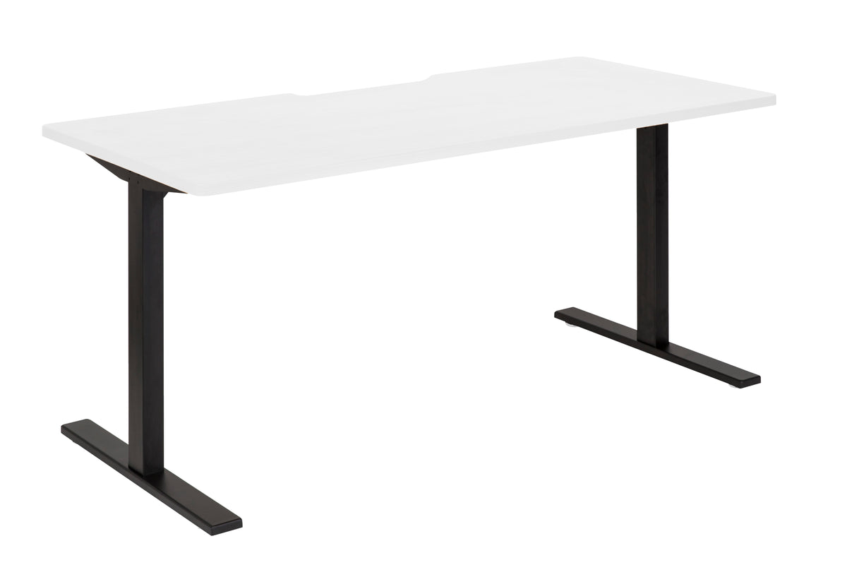 DESK PULSE 1500X750X730MM    SCALLOP WHITE TOP BLACK FRAME