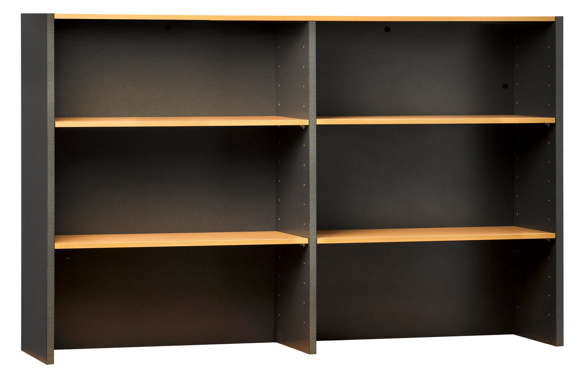 PULSE OFFICE HUTCH FOR 1800W DESKS  IRONSTONE FRAME WITH BEECH WORKTOP