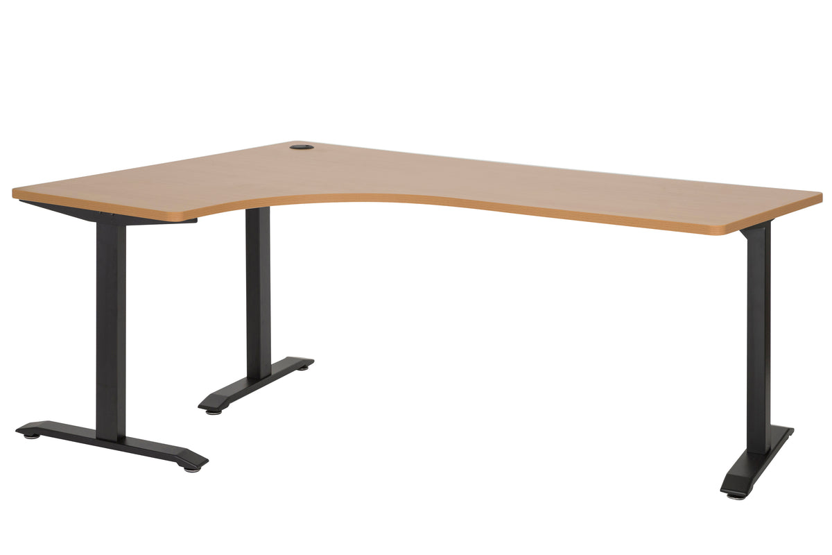 EMERGE 1200x1800 LEFT HAND WORKSTATION BLACK METAL FRAME WITH BEECH TOP