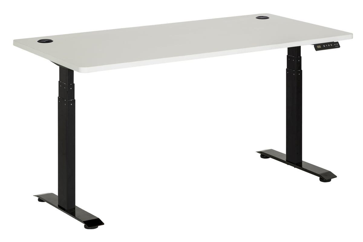 EMERGE RAPID ASSEMBLY ELECTRIC DESK 1800Wx800D BLACK METAL FRAME WITH WHITE TOP