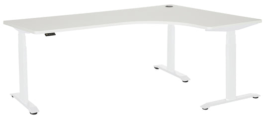 PULSE RAPID ASSEMBLY TRI-MOTOR  1800x1200x600 3 STAGE HEIGHT ADJ RIGHT HAND CORNER WORKSTATION WHITE BASE WITH WHITE TOP
