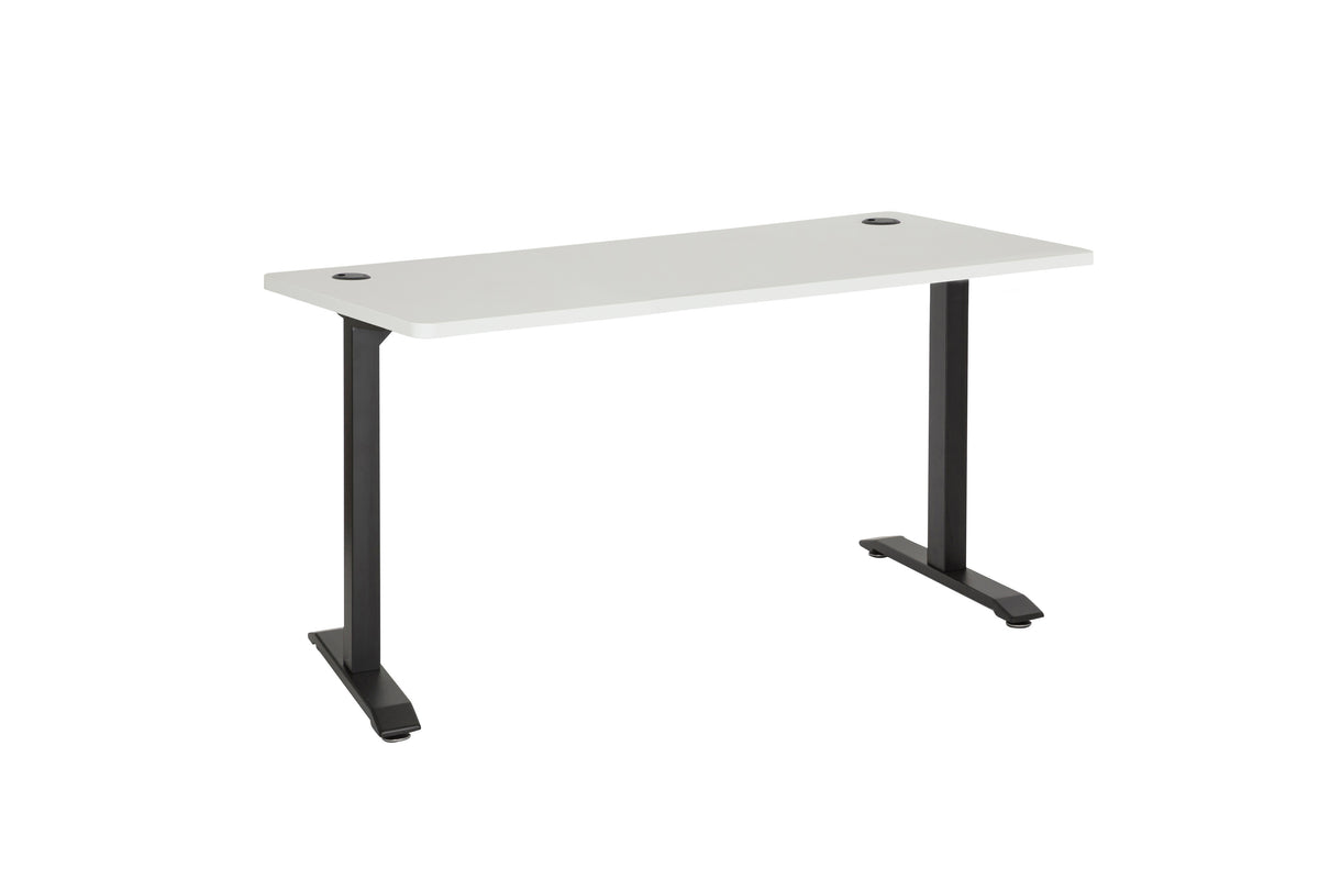 PULSE 1500 STRAIGHT DESK BLACK METAL FRAME WITH WHITE TOP