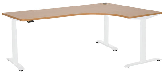 PULSE RAPID ASSEMBLY TRI-MOTOR  1800x1200x600 3 STAGE HEIGHT ADJ RIGHT HAND CORNER WORKSTATION WHITE BASE WITH BEECH TOP