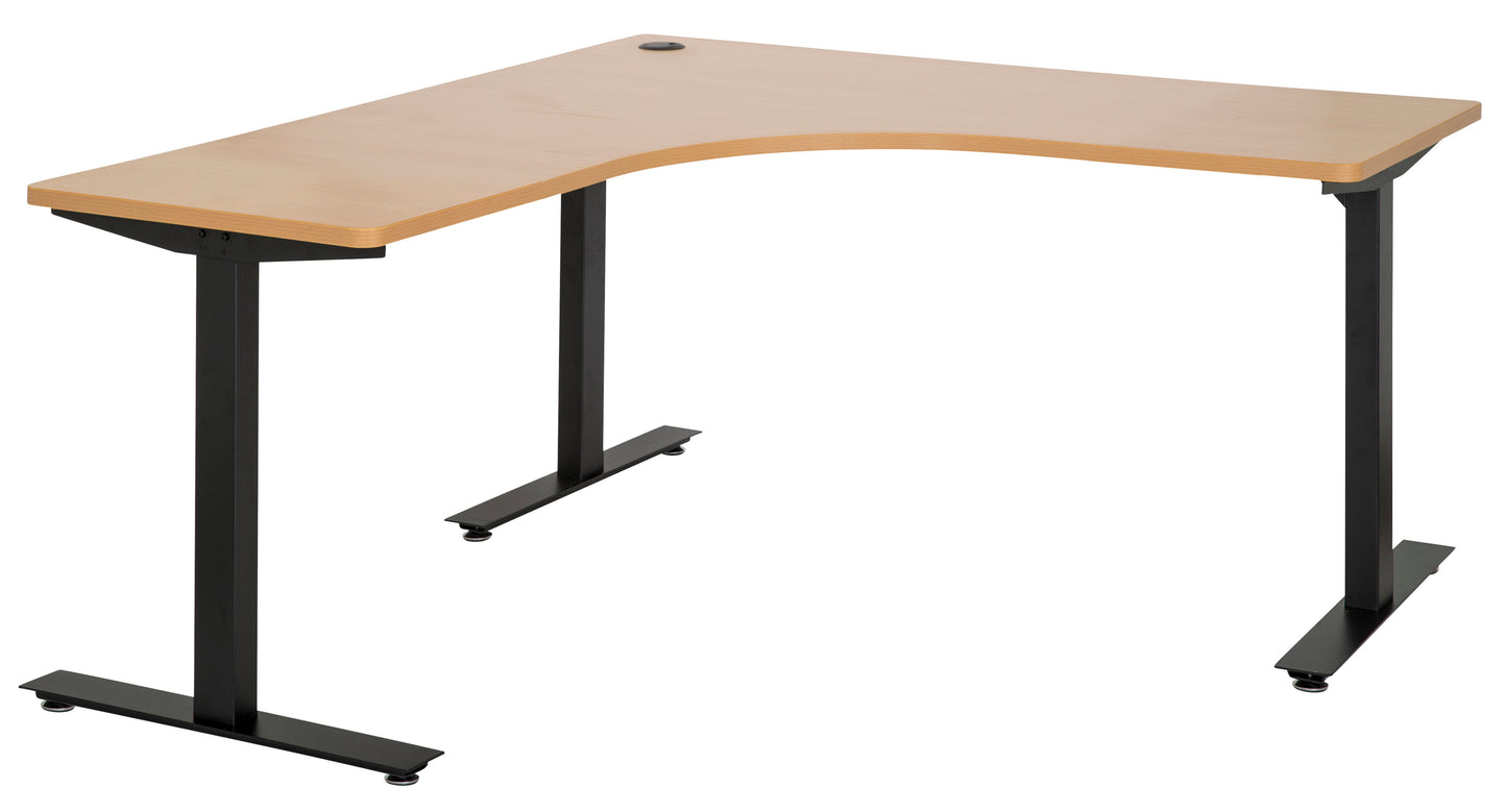 AMPLIFY 1800x750 WORKSTATION BEECH TOP WITH BLACK METAL FRAME