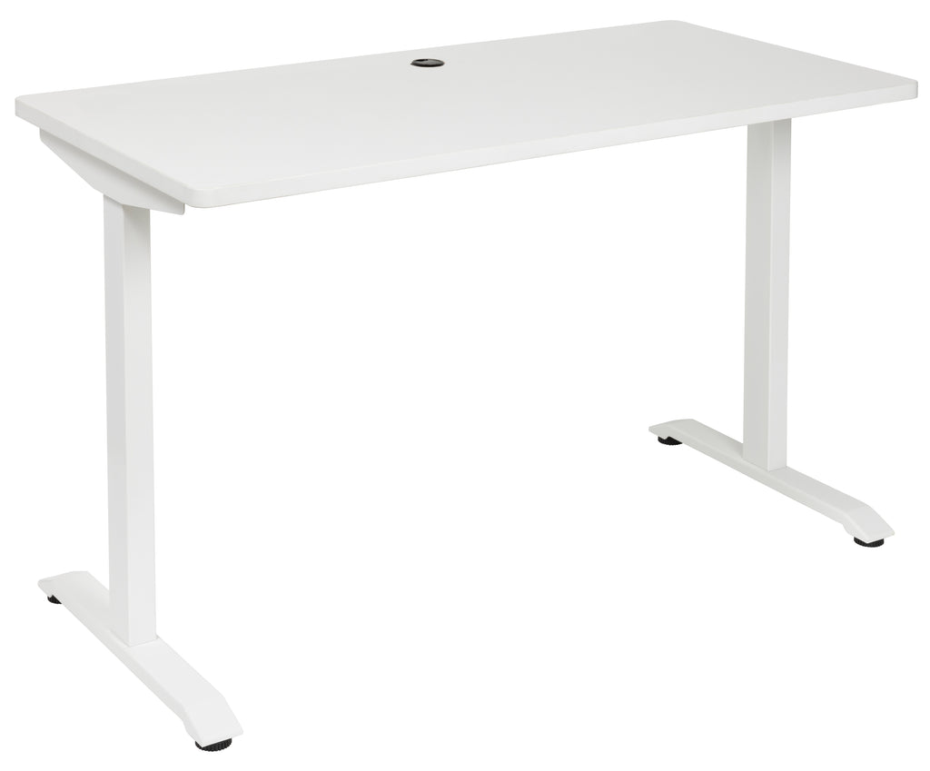 EMERGE 1200Wx600D  STRAIGHT DESK WHITE TOP WITH WHITE METAL FRAME