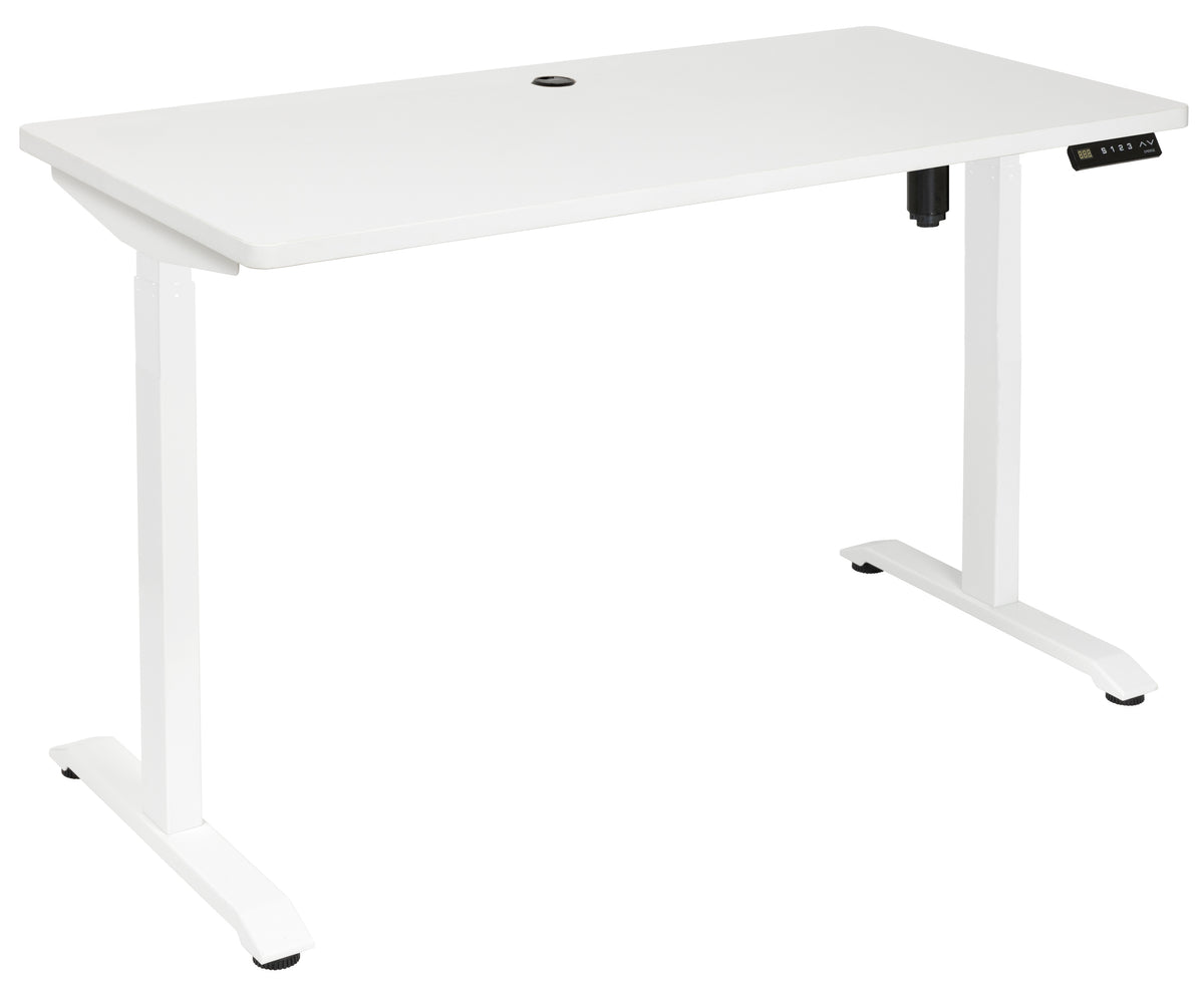 AMPLIFY 1200x600 SINGLE MOTOR HEIGHT ADJ DESK WHITE TOP WITH WHITE BASE