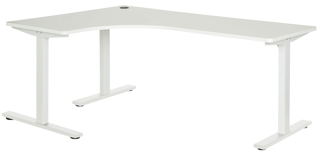 PULSE 1800x1200 LH METAL LEG WORKSTATION WHITE TOP WITH WHITE METAL FRAME