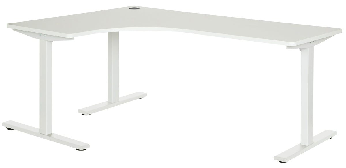 PULSE 1800x1200 LH METAL LEG WORKSTATION WHITE TOP WITH WHITE METAL FRAME