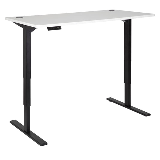 PULSE RAPID ASSEMBLY DUAL MOTOR HEIGHT ADJUSTABLE DESK 1800Wx800D BLACK METAL FRAME WITH WHITE TOP
