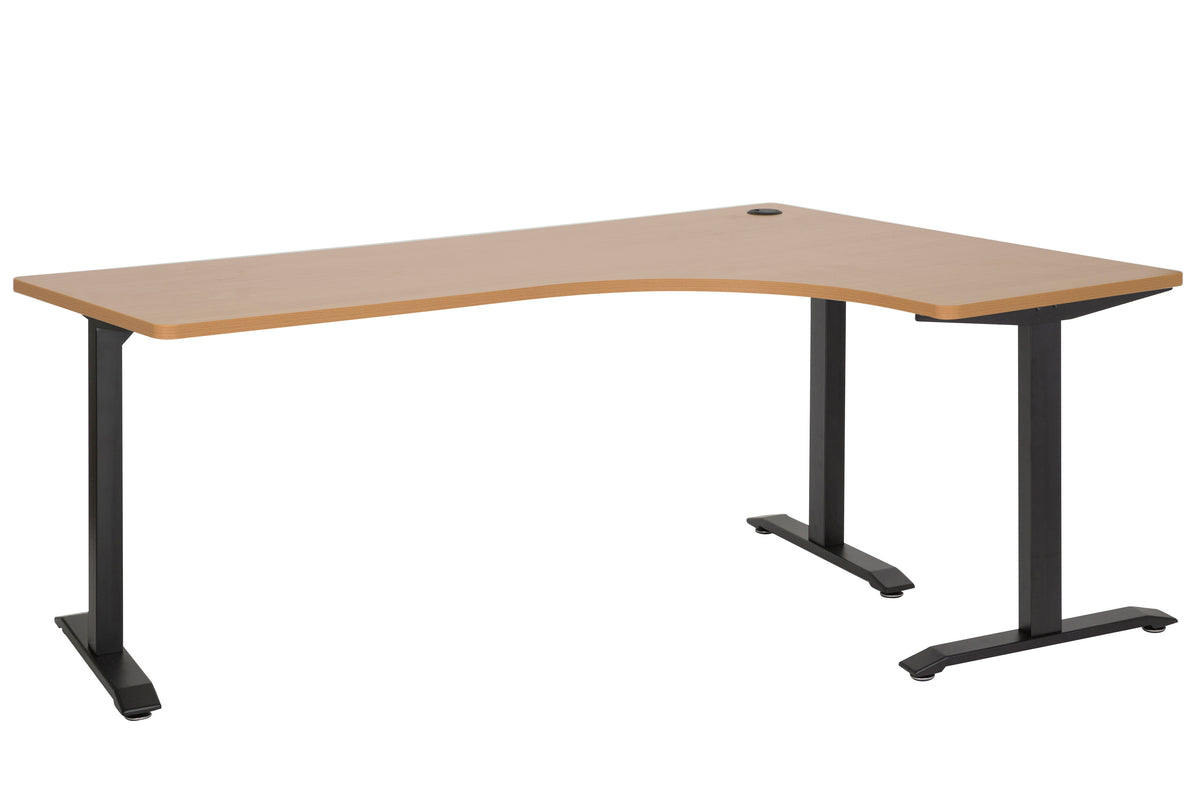 EMERGE 1800x1200 RIGHT HAND WORKSTATION BLACK METAL FRAME WITH BEECH TOP