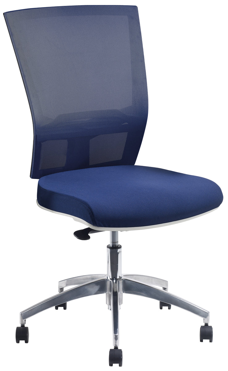 JasperJ Advance Air Plus White frame with a Dark Navy seat and back with alloy base