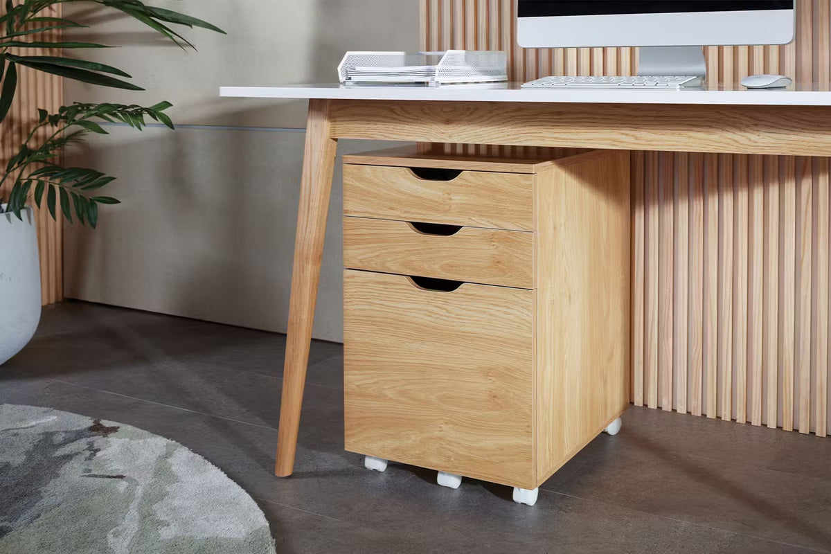 DENMARK HOME OFFICE 3 DRAWER MOBILE OAK 400Wx500D