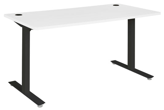 AMPLIFY 1500x750  STRAIGHT DESK WHITE TOP WITH BLACK FRAME