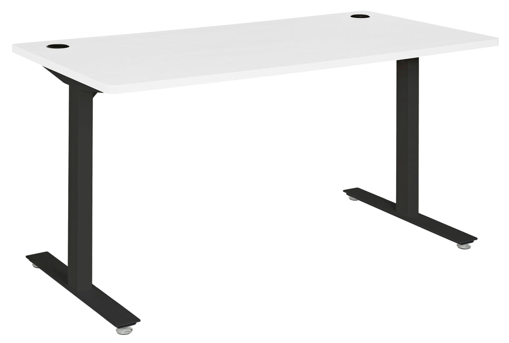 AMPLIFY 1500x750  STRAIGHT DESK WHITE TOP WITH BLACK FRAME