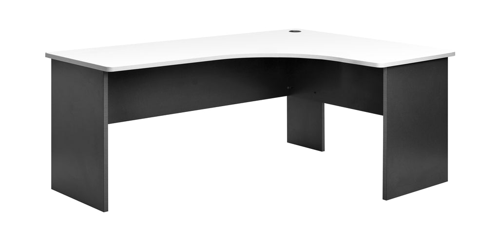 EMERGE CORNER DESK WORKSTATION RIGHT IRONSTONE FRAME WHITE WORKTOP
1800x1200x600