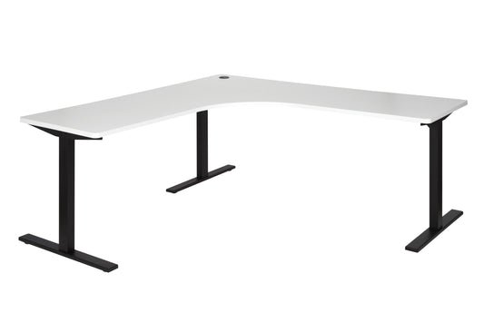 PULSE 1500x1500 WORKSTATION WHITE TOP WITH BLACK METAL FRAME