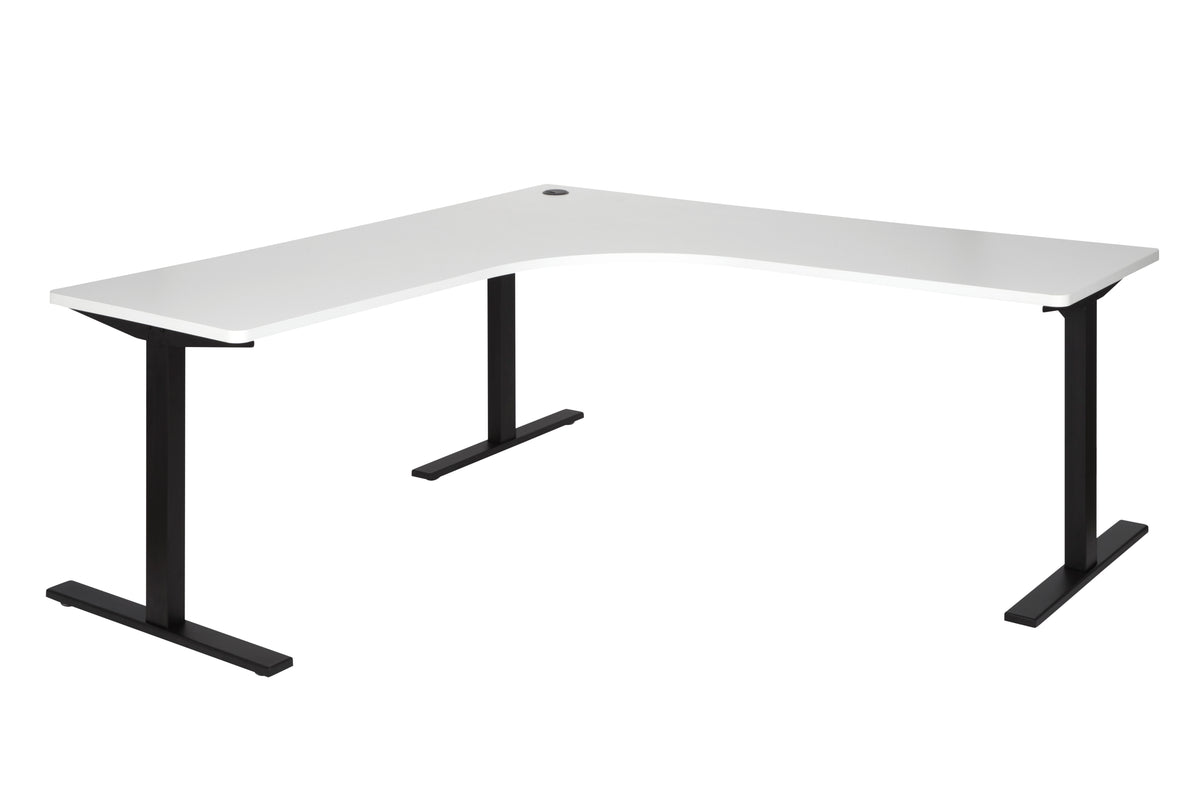 PULSE 1500x1500 WORKSTATION WHITE TOP WITH BLACK METAL FRAME