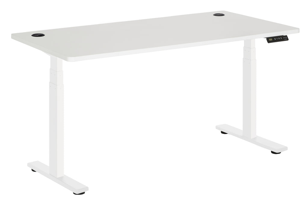 PULSE RAPID ASSEMBLY DUAL MOTOR HEIGHT ADJUSTABLE DESK 1800Wx800D  WHITE METAL FRAME WITH WHITE TOP