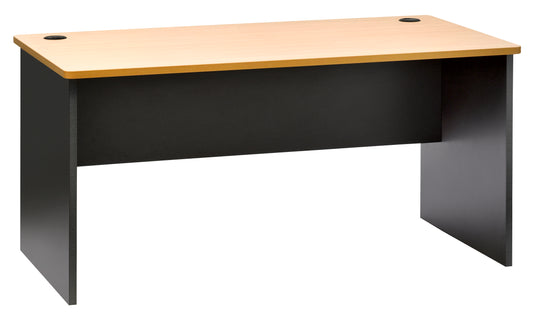 PULSE SLAB END OFFICE DESK 1500Wx750D IRONSTONE BASE WITH BEECH WORKTOP
