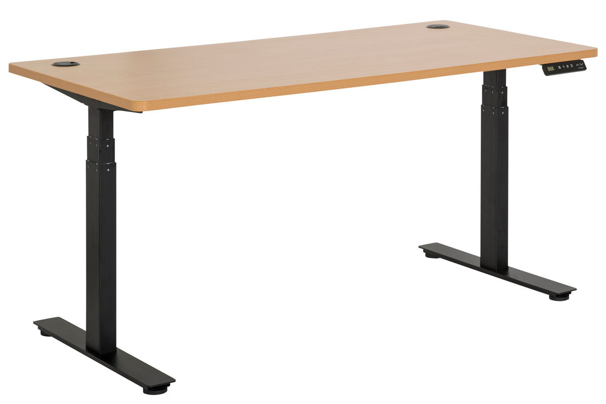 AMPLIFY RAPID ASSEMBLY ELECTRIC DESK 1800Wx800D BLACK METAL FRAME WITH BEECH TOP
