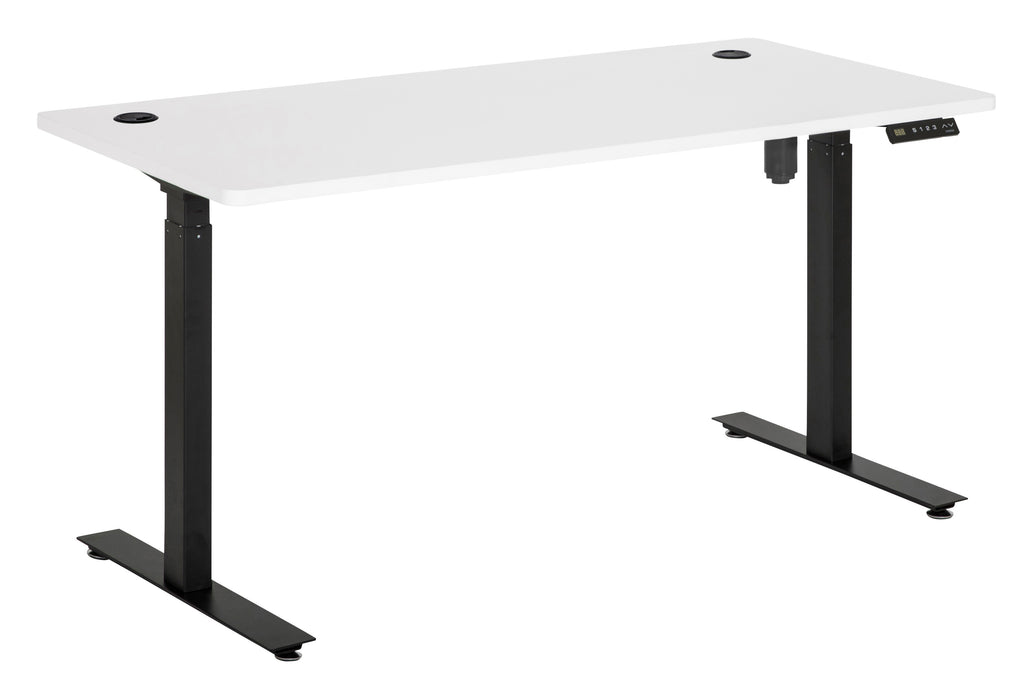 AMPLIFY SINGLE MOTOR HEIGHT ADJ DESK 1500X750 WHITE TOP WITH BLACK FRAME