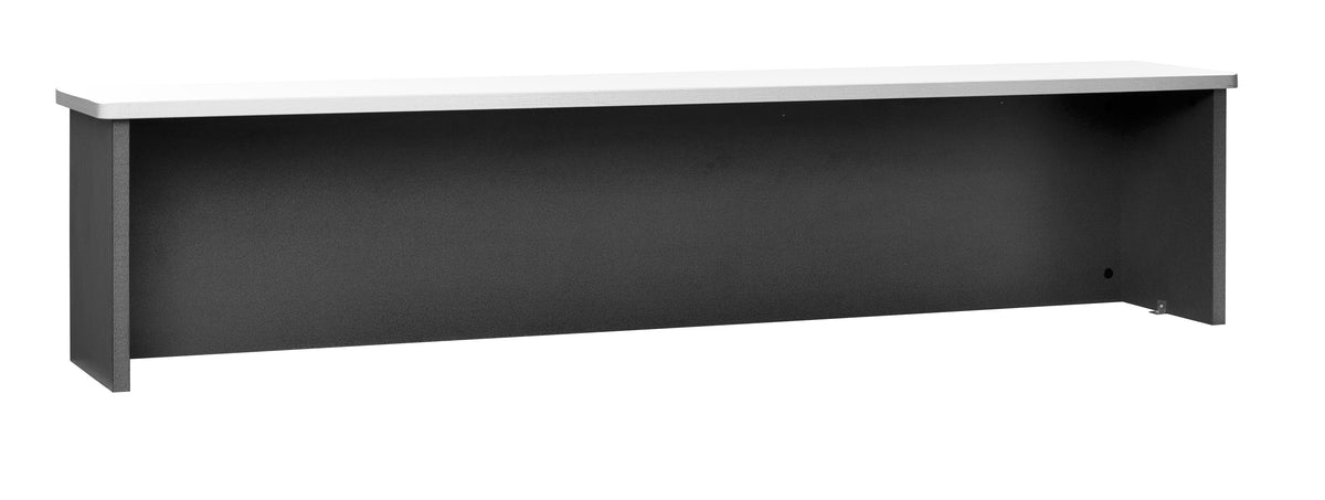 EMERGE OFFICE HUTCH RECEPTION HOB FOR 1800W DESKS  IRONSTONE FRAME WITH WHITE WORKTOP