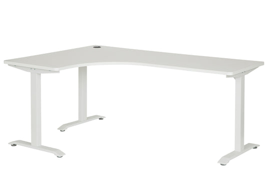 1800x1200x600 LH W/STATION WHITE TOP WITH WHITE METAL LEGS