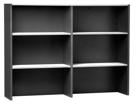 PULSE OFFICE HUTCH FOR 1500W DESKS  IRONSTONE FRAME WITH WHITE WORKTOP
