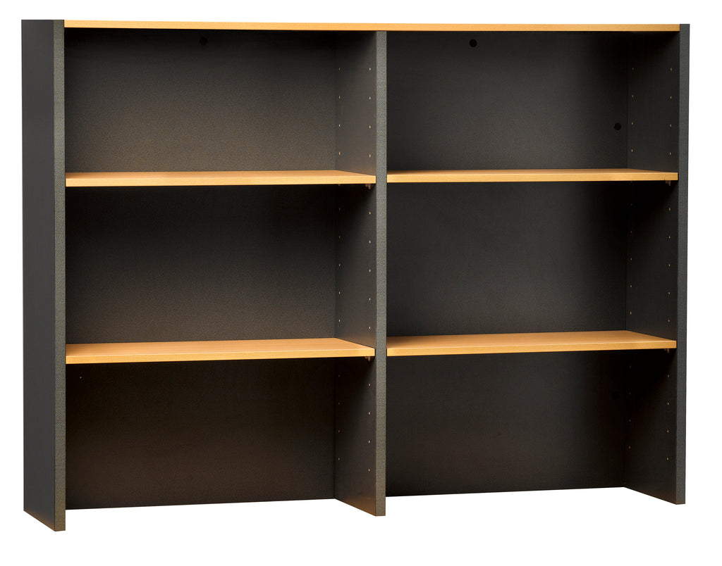 EMERGE OFFICE HUTCH FOR 1500W DESKS  IRONSTONE FRAME WITH BEECH WORKTOP
